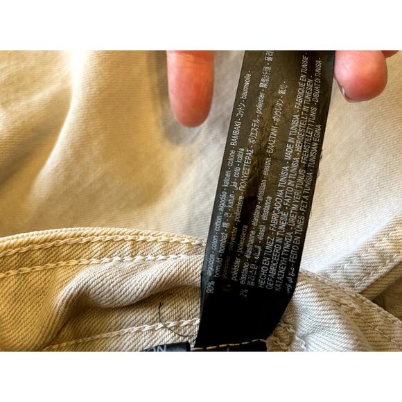 Zara The Marine Straight Leg Tan Minimalist Raw Hem High Waisted Pant Size 2 - Picture 13 of 15